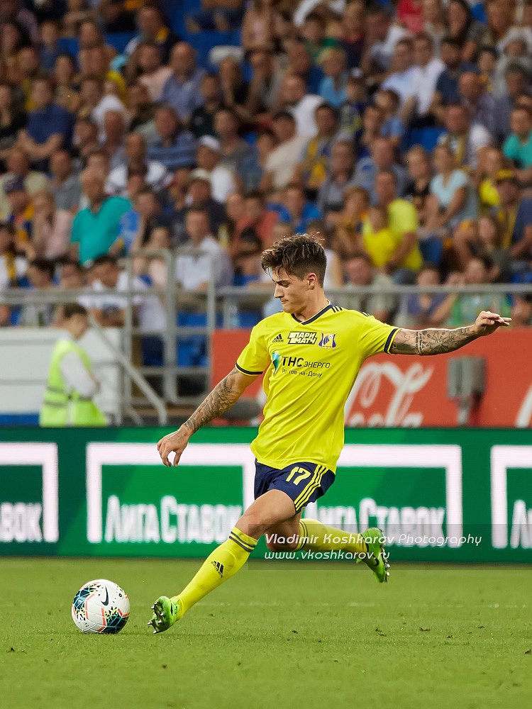 Mathias Normann of FC Rostov in action