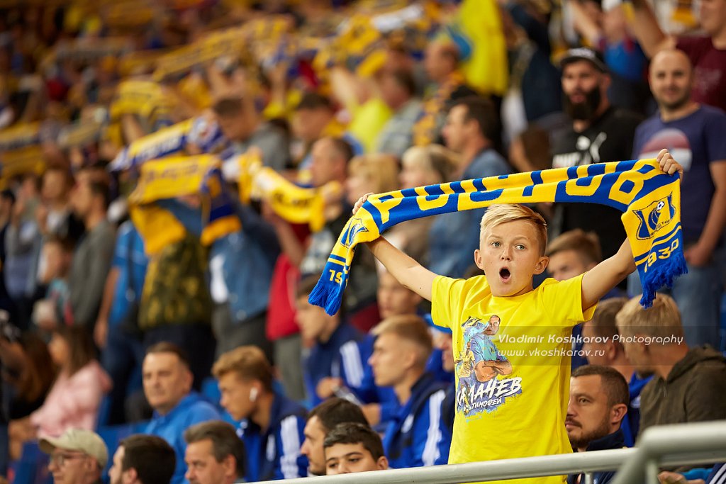 Boy fan of FC Rostov in the Russian Premier League match