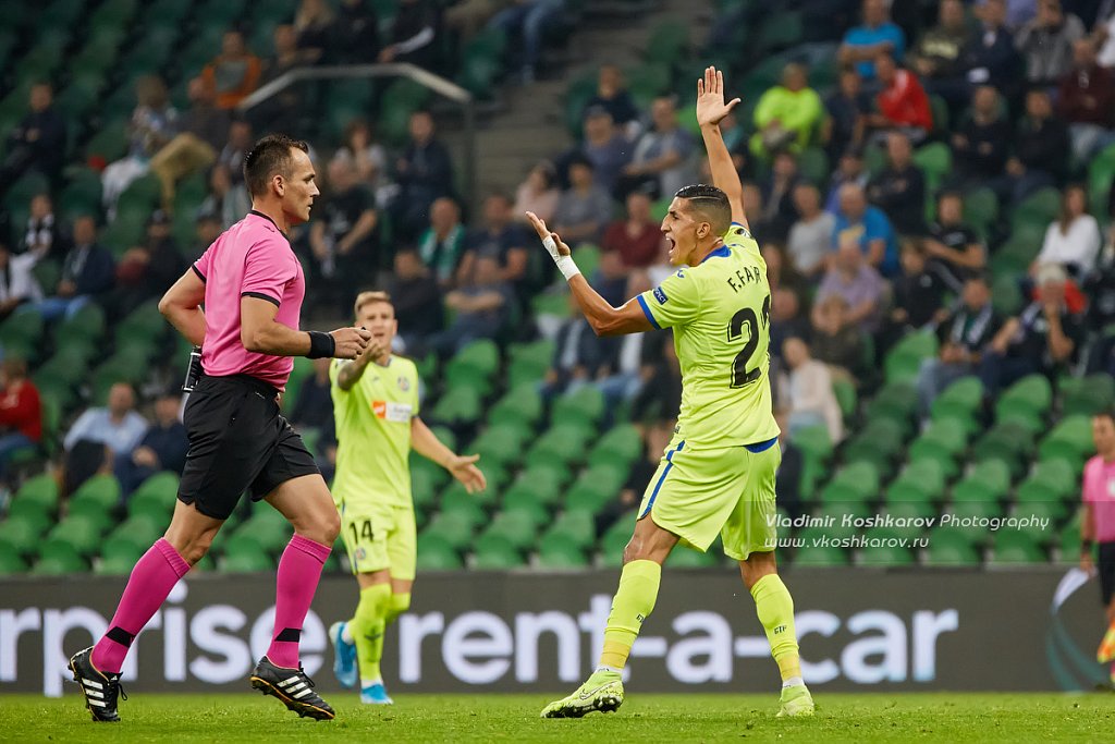 Faycal Fajr of Getafe CF in action